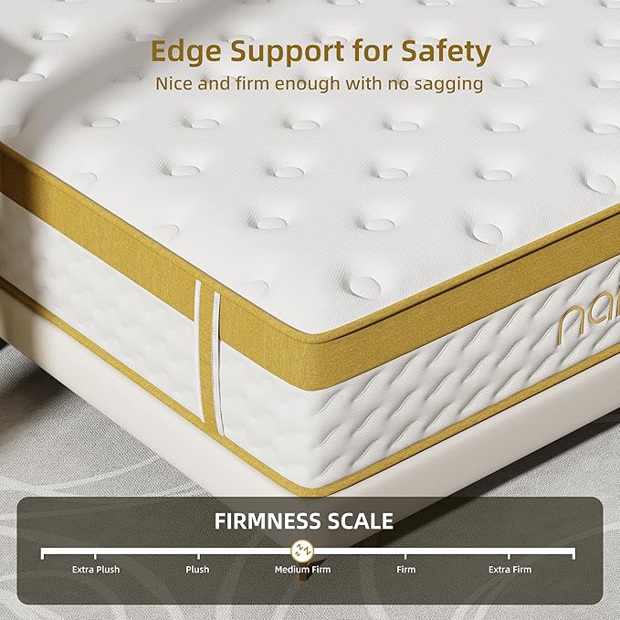 Cooling Gel Full Size Mattress, 10 Inch Hybrid Full Mattress in a Box with Pocketed Springs Memory Foam for Back Pain & Pressure Relief with CertiPUR-US Certified Foam