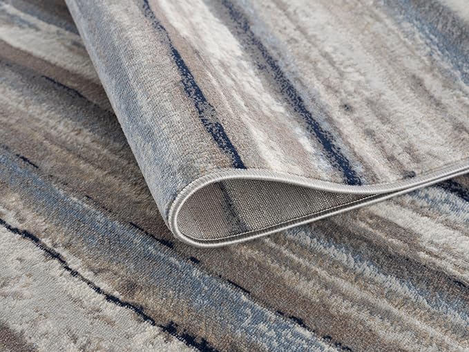 RUG BRANCH Havana 2' x 8' (2'3" X 8') Scandinavian Indoor Runner Rug, Contemporary, Blue Brown - Entryway, Hallway, Bathroom, and Kitchen