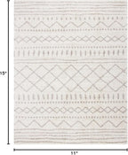 SAFAVIEH Arizona Shag Collection X-Large Area Rug - 11' x 15', Ivory & Beige, Moroccan Design, Non-Shedding & Easy Care, 1.6-inch Thick Ideal for High Traffic Areas in Living Room, Bedroom (ASG741A)