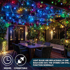 Joiedomi Christmas Lights Outdoor,100 Count Blue Christmas Tree Lights Indoor,21.4ft String Xmas Decorations for Dorm Classroom Bedroom Holiday Wedding Party,White Wire