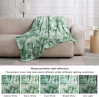 Bedsure GentleSoft Sherpa Fluffy Throw Blanket - Fleece Warm and Cozy Throw for Women Gift, Plush & Fuzzy Faux Fur Christmas Blanket for Couch, Bed Decor, Tie Dye Design, Sage Green, 50x60 Inches