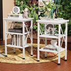 VECELO Modern Nightstands X-Design Side End Table Night Stand with Storage Shelf for Bedroom,Living Room,