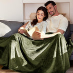Exclusivo Mezcla Fleece Blanket Twin Size for Bed, Super Soft and Warm, All Season Use, Cozy, Plush, Lightweight, 60x80 Inches Olive Green