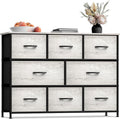 Sorbus Dresser with 8 Faux Wood Drawers - Chest Organizer Unit with Steel Frame Wood Top & Handle Easy Pull Fabric Bins for Clothes - Wide Storage Furniture for Bedroom Hallway, Living Room & Closet