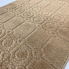 Custom Size Modern Abstract Floor Carpet Runner Rug for Hallways, Slip Resistant Latex Rubber Backed, 31 inch Wide X Customized Length, Art Gold Tan, 31 inch X 10 feet
