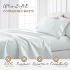 Linen Market 4 Piece King Sheet Set - Breathable, Double-Brushed Patterned Cooling Sheets – Oeko-TEX Certified Ultra Soft & Wrinkle-Free 16" Deep-Pocket King Sheets - Easy Care Burst of Vines Blue