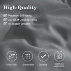 Monbix Twin XL Size Comforter Set - Extra Long 5 Pieces Dorm Bedding Sets, Quilting Design Fluffy Bed in a Bag Twin XL with Sheets, Pillowcase & Sham(Grey)