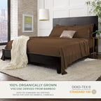 Full Sheets by Pure Bamboo, Genuine 100% Organic Viscose Derived from Bamboo Bed Sheet Set, Luxuriously Soft & Cooling, Double Stitching, Lifetime Quality Promise (Full, Coconut Husk)