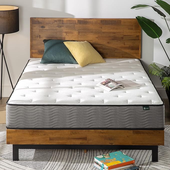 ZINUS 10 Inch Support Plus Pocket Spring Hybrid Mattress, Queen, Strong Coils for Durable Support, Pocket Innersprings for Motion Isolation, Mattress in A Box