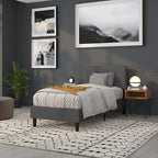 Flash Furniture Bedford Tufted Upholstered Twin Size Headboard in Dark Gray Fabric