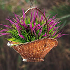 12 Bundles Outdoor Artificial Plants Flowers UV Resistant Fake Grass Plants Tropical Faux Bushes Shrubs for Home Front Porch Outside Planter Garden Landscape Décor