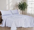RUVANTI Flannel Sheets King Size - 100% Cotton Brushed King Size Sheets Set - Deep Pockets 16 Inches Bed Sheets - All Seasons Breathable & Extra Soft - Warm & Cozy, 4 Piece, Snow Flake Grey