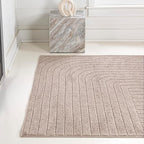 Eyely NCS101C-5 Odense High-Low Minimalist Angle Geometric Light Taupe 5 ft. x 8 ft. Indoor/Outdoor Area Rug, for Home, Backyard, Patio, Porch, Bedroom, Kitchen, Living Room