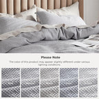 Bedsure Cotton Duvet Cover Queen - 100% Cotton Waffle Weave Grey Duvet Cover Queen Size, GentleSoft™ and Breathable Bedding Set for All Season, 3 Pieces, 90"x90"