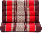 Leewadee 1-Fold Mat with Triangle Cushion – Comfortable TV Pillow, Foldable Mattress with Cushion Made of Eco-Friendly Kapok, 30 x 20 inches, red