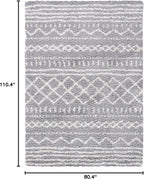 SAFAVIEH Arizona Shag Collection Area Rug - 6'7" x 9'2", Grey & Ivory, Moroccan Design, Non-Shedding & Easy Care, 1.6-inch Thick Ideal for High Traffic Areas in Living Room, Bedroom (ASG741G)