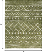 SAFAVIEH Area Rug 8x10 - Arizona Shag Collection - Large - Green & Ivory, Moroccan Design, Non-Shedding & Easy Cleaning, Ultra Plush Thick Pile, Ideal for Living Room, Bedroom, Dining Space (ASG741X)