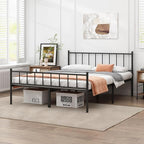King Bed Frame-Classic Metal Platform Bed Frame,Mattress Foundation with Steel Slat Support,Under Foundation Storage,No Box Spring Needed, Easy Assembly, King Size