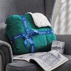 Bedsure GentleSoft Sherpa Fleece Blankets Queen Size for Bed - Thick and Warm Throw for Women and Men, Soft Fuzzy Plush Queen Christmas Blanket for Winter, Forest Green, 90x90 Inches
