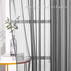 NICETOWN Voile Sheer Window Curtain Panels, Grommet Airy and Breathable Short Sheer Drapes with Light Through for Son/Boys Bedroom, Dark Grey, 54" Wide by 54" Long, 1 Pair
