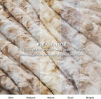 Bedsure GentleSoft Sherpa Fluffy Blanket Queen Size for Bed - Fleece Warm and Cozy for Women Gift, Plush & Fuzzy Faux Fur Christmas Blanket for Couch, Sofa Decor, Tie Dye Design, Beige, 90x90 Inches