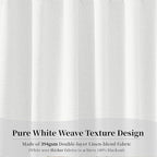 KangBang Pure White Blackout Curtains 84 Inch Length, Faux Linen Room Darkening Curtains for Bedroom Living Room, Back Tab Loop Pocket Pleated Light Blocking Drapes, 52Wx84L, 2Pcs
