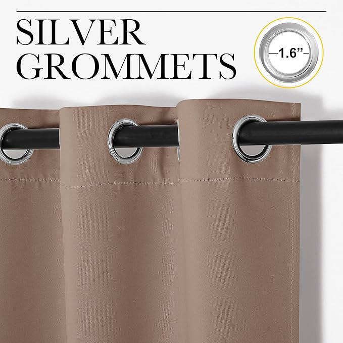 NICETOWN Cappuccino Dividers Curtains Screens Partitions, Premium Heavyweight Laundry Room Divider for Office, Vintage and Sliding, Including Silver Ring Top (1 Panel, 20ft Wide x 7ft Long)