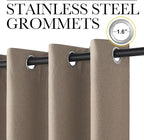 NICETOWN 100% Blackout Sound Reducing Divider Room Linen Curtain Panel, Camel, 100 inch per Panel, Energy Smart Thermal Insulated Drape for Shift Worker/Studio/Villa/Hall/Parlor