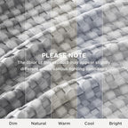 Bedsure Cooling Cotton Waffle Oversized King Blanket - Lightweight Breathable Blankets Rayon Derived from Bamboo for Hot Sleepers, Luxury Throws for Bed and Sofa, Grey, 120x96 Inches