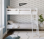 Storkcraft Long Horn Twin-Over-Twin Bunk Bed (White) - GREENGUARD Gold Certified, Converts to 2 Individual Twin Beds