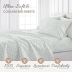 Linen Market Double-Brushed Patterned Microfiber Twin Sheet Set 3 Piece – Oeko-TEX Certified Ultra Soft & Wrinkle-Free - 16" Deep Pocket Sheets - Easy Care Twin Size - Wildflower Light Blue