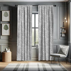 Ambesonne Black and White Window Curtains, Paisley Design with Sketch Style Flowers Leaves on Monochrome Background, Decor 2-Panel Set with Rod Pocket, Pair of - 28" x 95", White and Charcoal