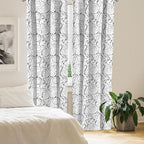 Ambesonne Black and White Curtains, Scribble Swirling Motifs Spiral Floral Stems Modern Abstract Scroll, Window Treatments 2 Panel Set for Living Room Bedroom, Pair of - 28" x 63", White Charcoal Grey