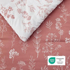 Bedsure King Comforter Set - Grayish Pink Bed Set, 3 Pieces Cute Floral Bedding, 1 Soft Reversible Botanical Flowers Comforter and 2 Pillow Shams