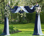 LinenZone Navy Window Scarf Valance in 144 Inch Size. Use Window Scarves as Canopy Bed or Backdrop Curtains, Curtain Scarf, or Sheer Fabric for Draping. (Amazing 55 x 144, Navy)