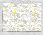 Ambesonne Grey Tapestry, Pastel Colored Repetitive Pattern of Irregular Dots Silhouettes Style, Wide Wall Hanging for Bedroom Living Room Dorm, 80" X 60", Yellow White
