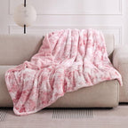 Bedsure GentleSoft Sherpa Fluffy Blanket Twin Size - Fleece Warm and Cozy Throw for Women Gift, Plush & Fuzzy Faux Fur Christmas Blanket for Couch, Sofa, Bed Decor, Tie Dye Design, Pink, 60x80 Inches