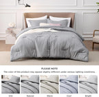Bedsure California King Comforter Set - Grey Soft Bedding for All Seasons, Cationic Dyed Bed Set, 3 Pieces, 1 California King Size Comforter (104"x96") and 2 Pillow Shams (20"x36"+2")