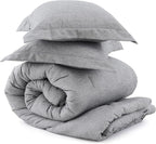 Bedsure Oversized King Comforter Set - Grey Soft Bedding for All Seasons, Cationic Dyed Bed Set, 3 Pieces, 1 Oversized King Size Comforter (120"x98") and 2 Pillow Shams (20"x36"+2")