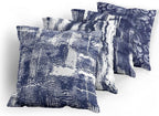 Ambesonne Vintage Throw Pillow Cushion Case Pack of 4, Abstract Grunge Effect Brushstrokes and Waving Striping Stains Paisley Drops, Modern Accent Double-Sided Digital Printing, 24", Violet Blue White