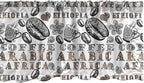 Ambesonne Modern Window Valance, Coffee Beans with Ornamental Words Ethiopians Pattern, Curtain Valance for Kitchen Bedroom Decor with Rod Pocket, 42" x 18", Sand Brown Black