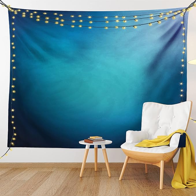 Ambesonne Navy Blue Tapestry, Abstract Vibrant Shaded Digital Color on Plain Background Bohemian Print, Wall Hanging for Bedroom Living Room Dorm, 60" X 80", Turquoise Navy