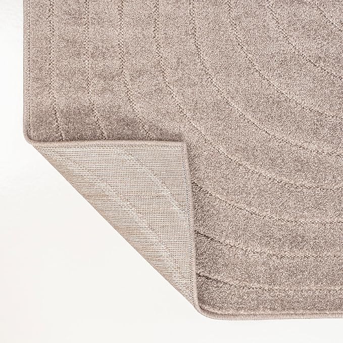 Eyely NCS101C-5 Odense High-Low Minimalist Angle Geometric Light Taupe 5 ft. x 8 ft. Indoor/Outdoor Area Rug, for Home, Backyard, Patio, Porch, Bedroom, Kitchen, Living Room