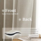 KangBang Linen Blackout Curtains 84 Inches Long, Rod Pocket Back Tab Curtains for Bedroom Living Room, Rustic Burlap Window Drapes with Clip Rings Made 52 Inch Wide by 84 Inch Length 2 Panels