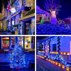 JMEXSUSS 250 LED Blue Christmas Lights: 91.5ft Extendable Blue String Lights Indoor Outdoor Waterproof with 8 Modes for Christmas Tree, Garden, Patio, Party, Holiday Decorations