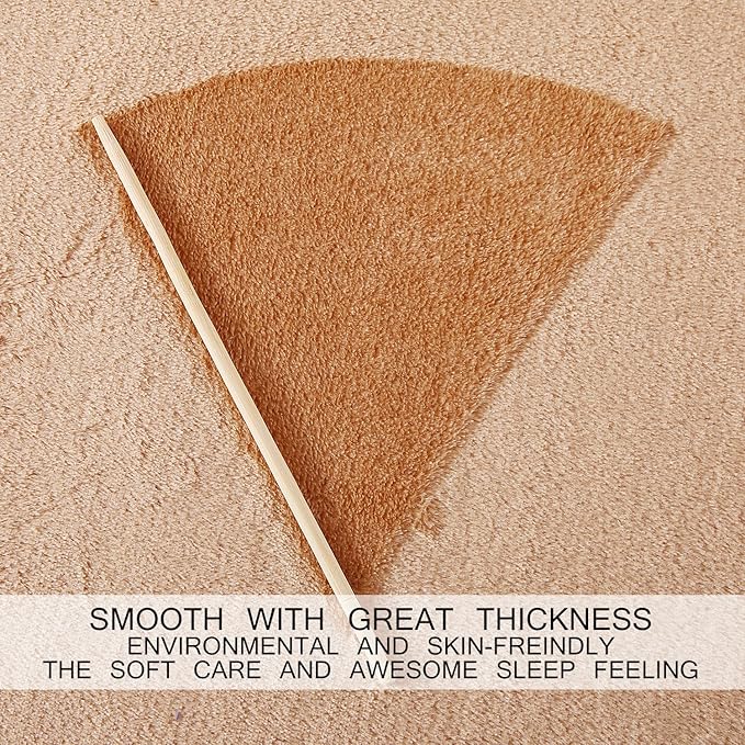 HOZY Soft Blanket King Size Fleece Warm Fuzzy Throw Blankets for The Bed Sofa Lightweight 350GSM Camel 90"*108"