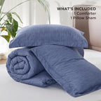 Bedsure Twin/Twin XL Comforter Set - Infinity Blue Soft Bedding for All Seasons, Cationic Dyed Bed Set, 2 Pieces, 1 Twin Size Comforter (68"x88") and 1 Pillow Sham (20"x26"+2")