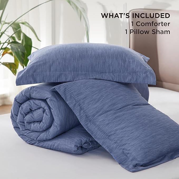 Bedsure Twin/Twin XL Comforter Set - Infinity Blue Soft Bedding for All Seasons, Cationic Dyed Bed Set, 2 Pieces, 1 Twin Size Comforter (68"x88") and 1 Pillow Sham (20"x26"+2")