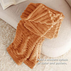 Bedsure GentleSoft Twin Blanket for Couch - Cozy Soft Fall Blankets for Women, Cute Small Throws for Girls, Orange, 60x80 Inches