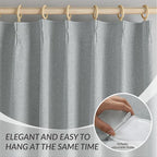 KangBang 95 Inch Pinch Pleated Blackout Curtains for Sliding Glass Door, 60” Wide Pinch Pleat Linen Curtains for Living Room French Door, Privacy Assured Modern Home Decor(60Wx95L, Fog Grey,2 PCs)